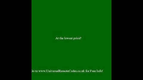 Universal Remote Codes - Controls