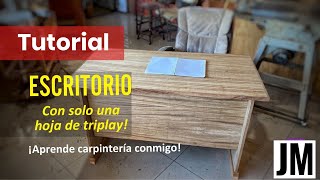 ESCRITORIO Fácil y barato! Solo una hoja de triplay!! - JM Carpintería