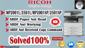 Ricoh MP2001L -ARDF Not Received Copy Command || After the ARDF is detected ||  ARDF Paper Not Read