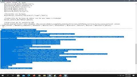 Vídeo Registro de Alumnos en PHP