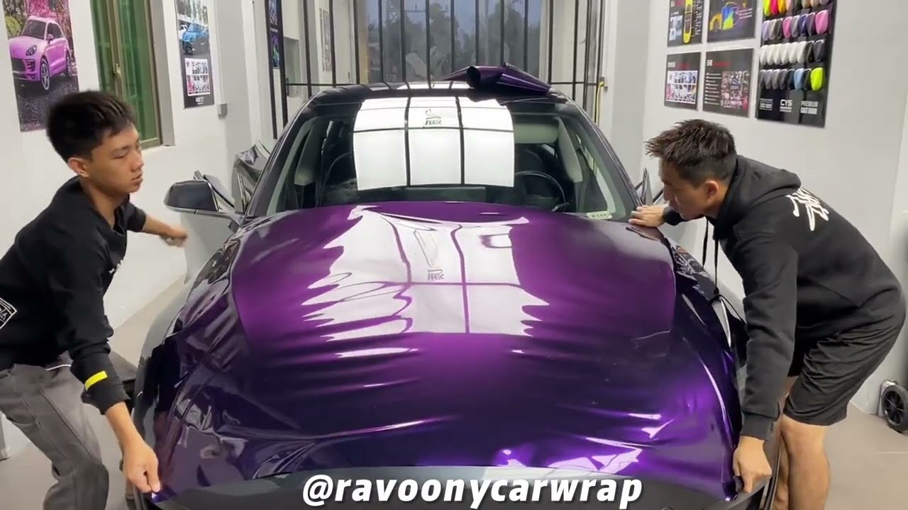 Tesla Model3-Ravoony Midnight Purple Car Vinyl Wrap💜