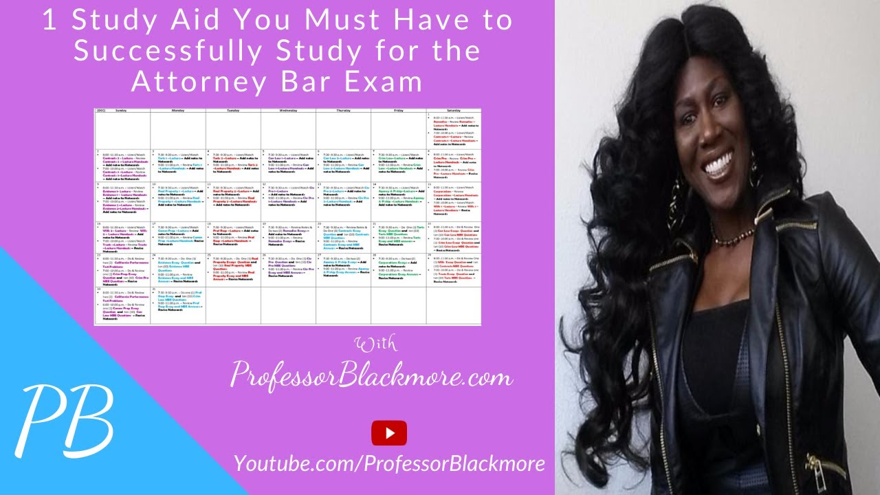 Part 1 (1st time) Pass the Attorney Bar Exam Bar Study CalendarFULL