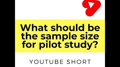 What should be sample size for my pilot study #shorts #research #researchbeast #samplesize