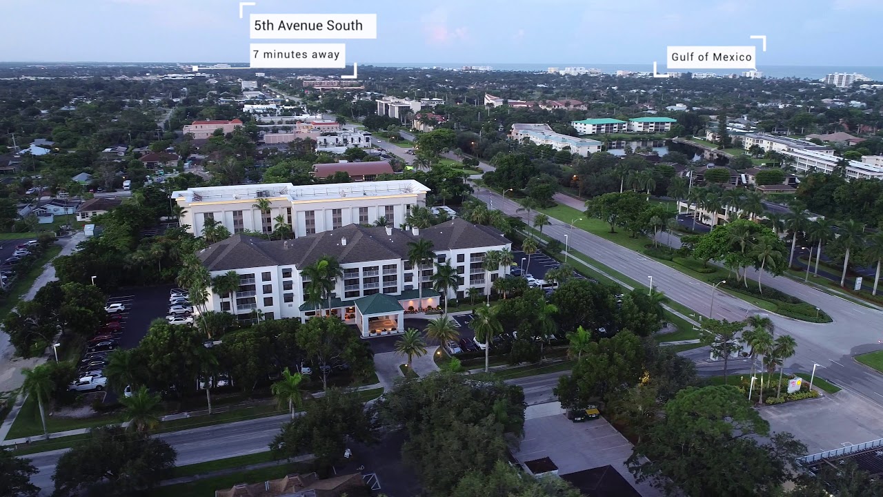 Naples Sunrise Aerial Video of Courtyard Marriott