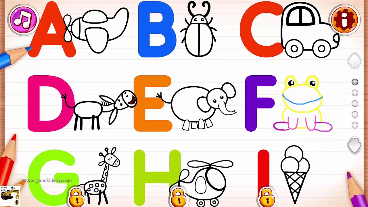kids learn tracing alphabet from a to z with drawing for kids coloring children games toddlers - Drawing Games For Toddlers kids learn tracing alphabet from a to z with drawing for kids coloring children games toddlers - Drawing Games For Toddlers