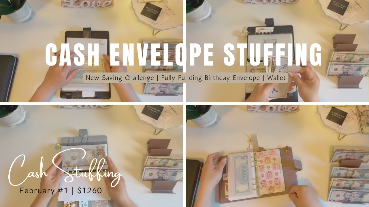 February Cash Stuffing #|1 $1260 | #cashstuffing   #budget #blissbudgetboutique