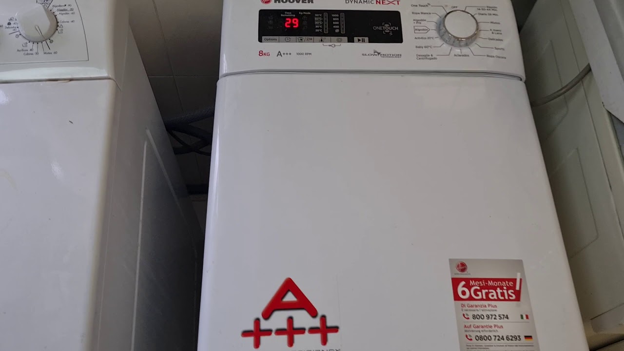 Lavadora carga superior 8kg A+++ Hoover / lavarropas / funcionamiento /  pantalla / Electrodomesticos 