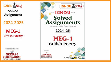 FREE MEG-1(MA English) IGNOU Solved Assignment | Full Question-by-Question Explanation
