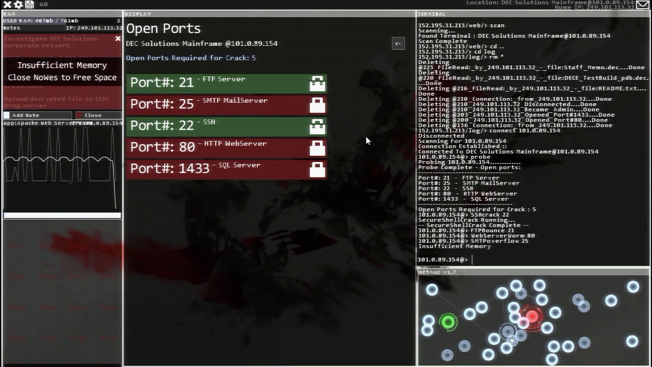 HackNet OS Walkthrough Episode 6: Ghosting the Vault - YouTube