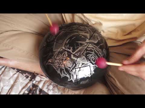 Raga Kalakanti (Hijaz) Handmade steel tongue drum with Owl