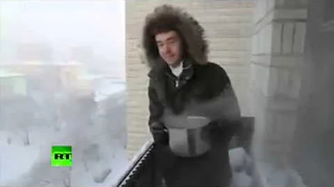 Boiling Water Turns Into Snow In Siberia