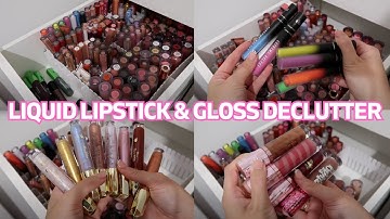 BRUTAL LIQUID LIPSTICK & LIPGLOSS MAKEUP DECLUTTER! | Luce Stephenson