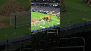Grass removed at AT&T Stadium after World Cup
