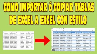 Tutorial Excel, importacion de tablas de una hoja excel a otra, curso basico