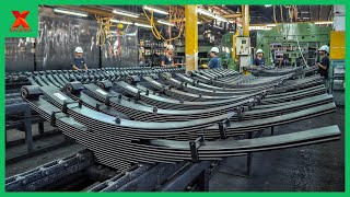 Leaf spring production process and bolt production line