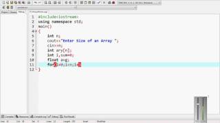 3   write a program input the size of an arry input values calculate sum and average of array displa