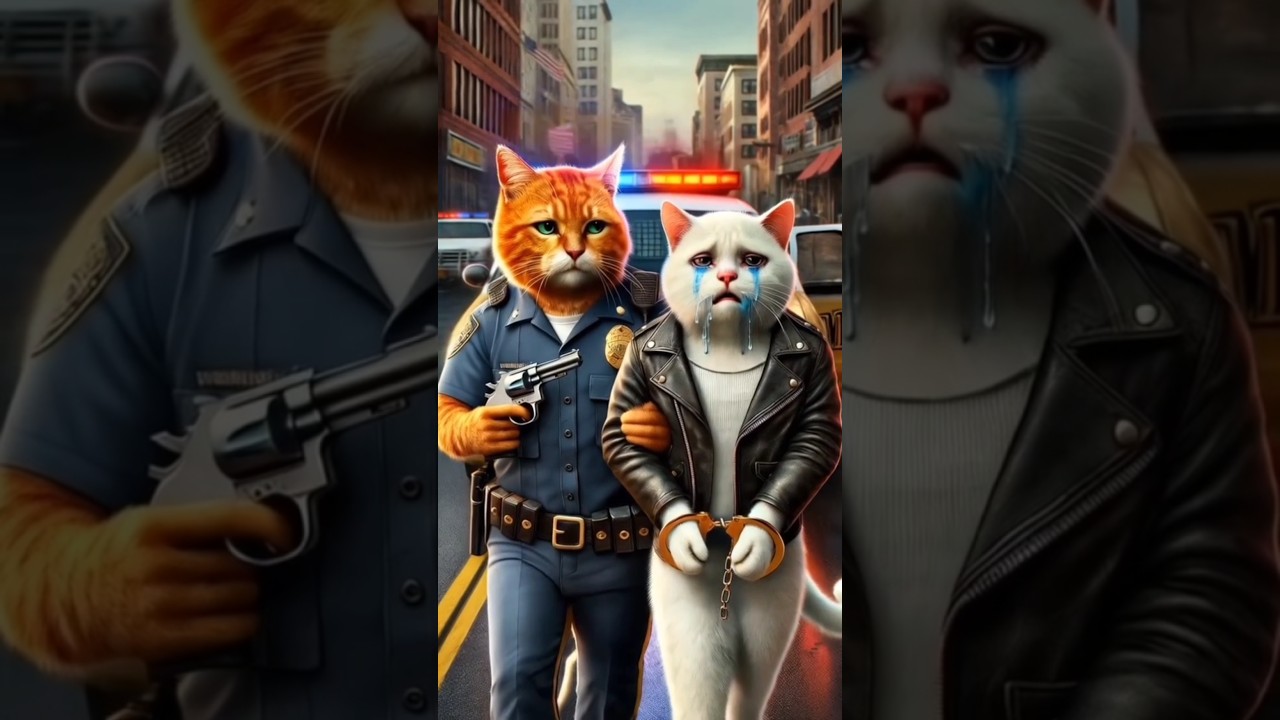Officer Cat vs Criminal Cat: Justice Served! 🐾⚖️ 