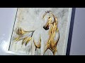 How to | Abstract Acrylic Painting Tutorial on Canvas / Horse with Gold leaf / easy technique