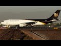 (4k) UPS Airbus A300 landing and takeoff.