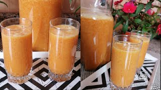 عصير الخوخ و البرتقال مع إضافات بسيطة كتخلي المذاق رهيب، إقتصادي و كوجد فدقائق معدودة  #عصير_الخوخ