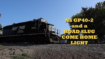 S02E253 NS GP40-2 and a Road Slug Come Home Light (Norfolk Southern, EMD, Conrail, Short Video)