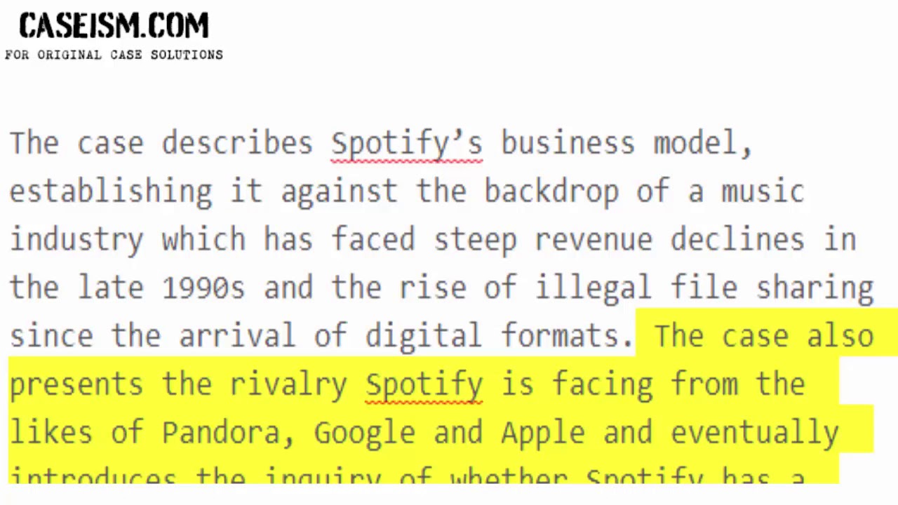 Spotify: Face the Music Case Study Help - Caseism.com - YouTube