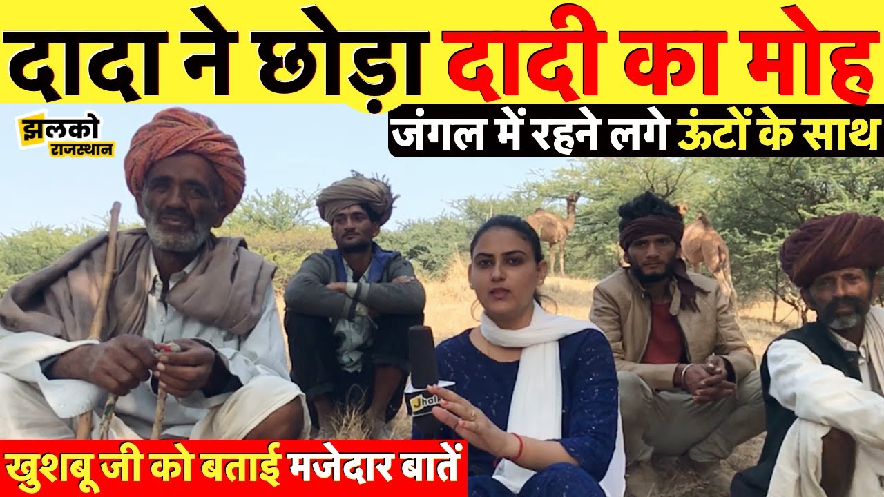 ऊँट चलाने वाले दादा जी ने छोड़ा दादी का मोह, बताई खुशबू जी को बताई मजेदार बातें ~ Rajasthan Jhalko
