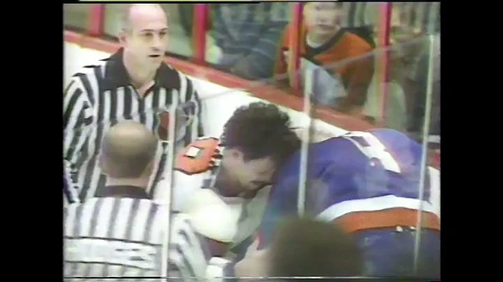 March 17 1985 Islanders at Flyers Brad Marsh fight...