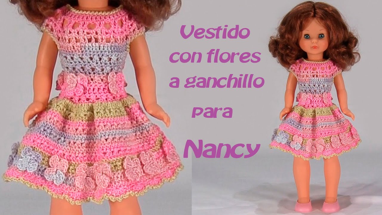 Vestido con flores a crochet para Nancy