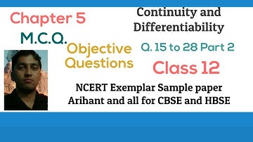 Objective Questions | Continuity & Differentiability | Class 12 | MCQ Part 2 | Ch. 5 |Arihant |Oswal