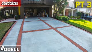 How to Pour a Concrete Driveway With Brick Bands, Installation Day! Part 3