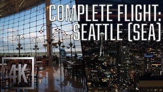 COMPLETE Night Airport & Flight Ambience | Seattle-Tacoma International (SEA) | Takeoff & Landing