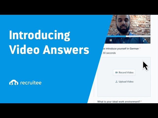 Video Answers in Recruitee: one-way video interviews to screen candidates