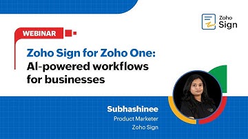 Zoho Sign for Zoho One: AI-powered workflows for businesses | Digital signatures for Zoho One