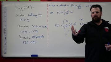 Using a CDF to find Median, Mode, Quartiles, Deciles and Percentiles