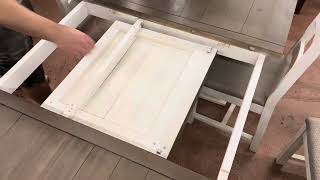 Farm Table with Self-Storing Butterfly Leaf