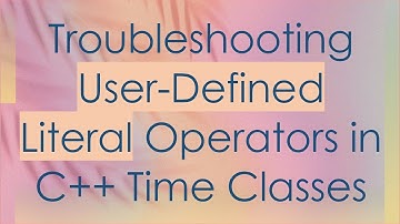 Troubleshooting User-Defined Literal Operators in C++ Time Classes