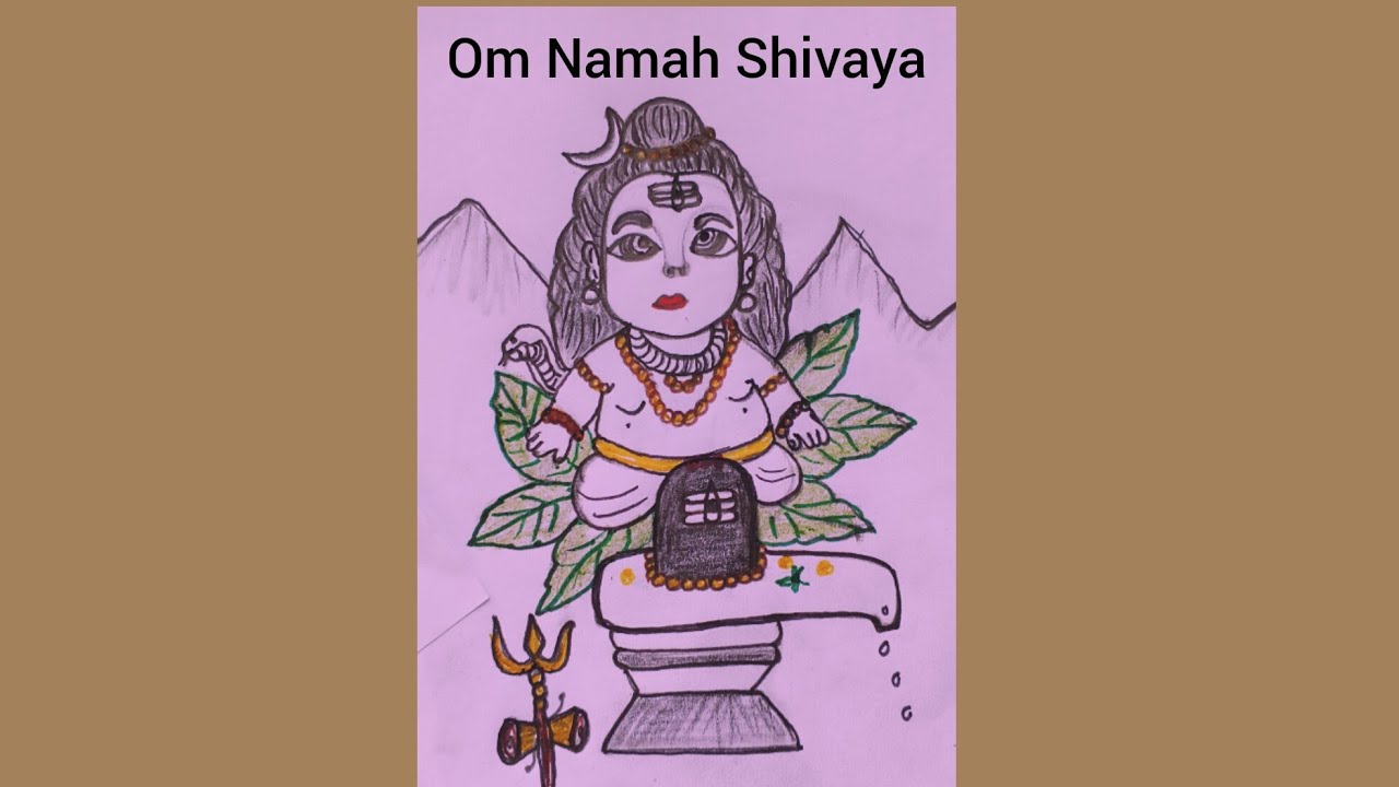 How to draw cute Lord Shiva drawing| stepbystep| Shivling|belpatra|#easydrawing #youtube AnuAr&Craft