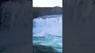 Chasing the Northern Lights at Godafoss: Magical Journey Iceland's Iconic Waterfall #Shorts