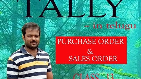 TALLY IN TELUGU ( PURCHASE ORDER & SALES ORDER ) CLASS - 13