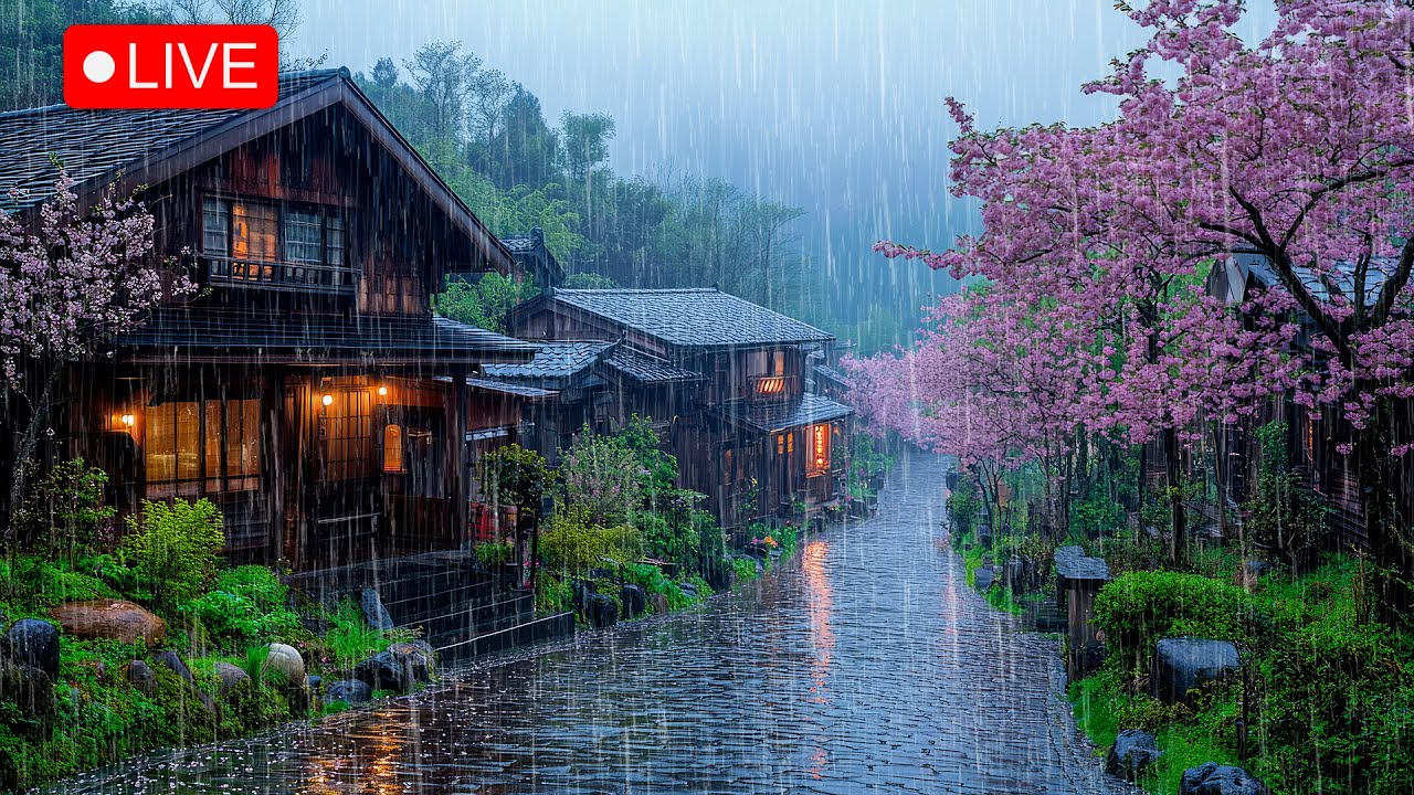 Feel Calm and Relax with Rain at a Japanese Village 🍀 Sleep Well and ...