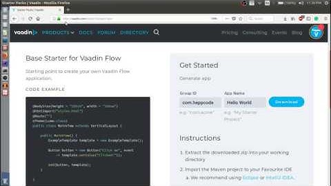 Hello World application in Vaadin 10
