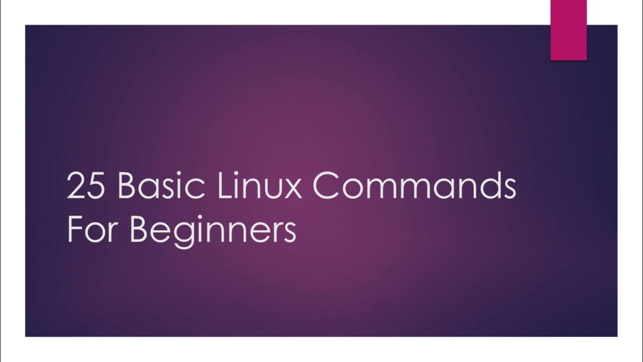 25 Basic Linux Commands For Beginners - YouTube