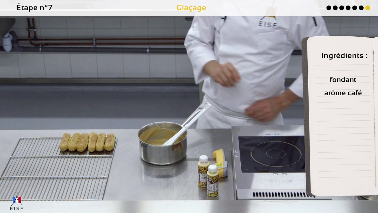 CAP Pâtisserie candidat libre - Glaçage des éclairs au café