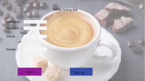 Prototype of ordering coffee application using Figma