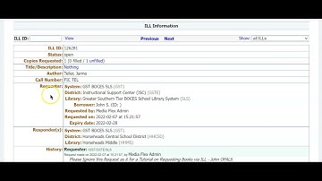 Filling an ILL Request Using the SCOOLS Union Catalog Database