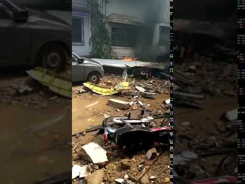 Karachi Plane Crash Houses Streets Damages 22 May 2020