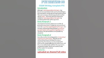 PTE Writing Essay Template | Score 90/90 | Essay Template #essay #template #ptetips #ptewriting 2024