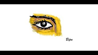 How to paint in computer| microsoft paint tutorial paint by bipu | The Eye | ms paint