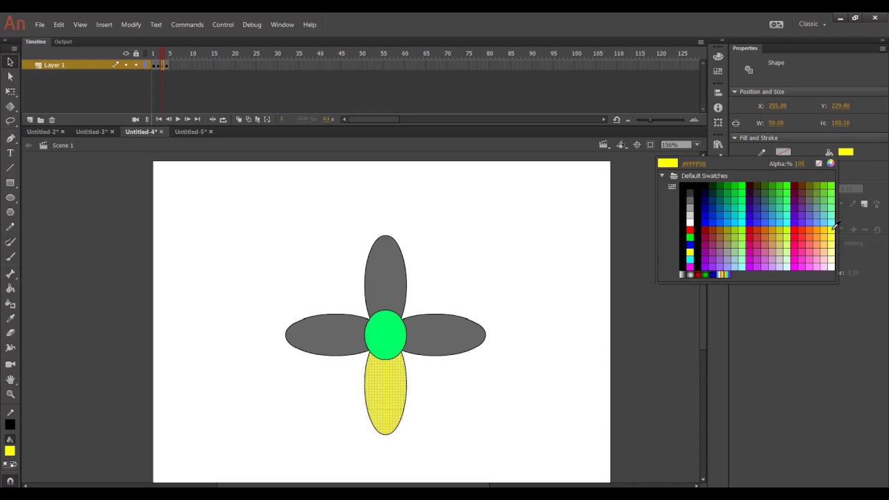 رسم الوردة وتحريك ألوانها تصميم افلام كرتون و العاب فلاش درس تعليمي على برنامج أنيميت فلاش دیدئو Dideo